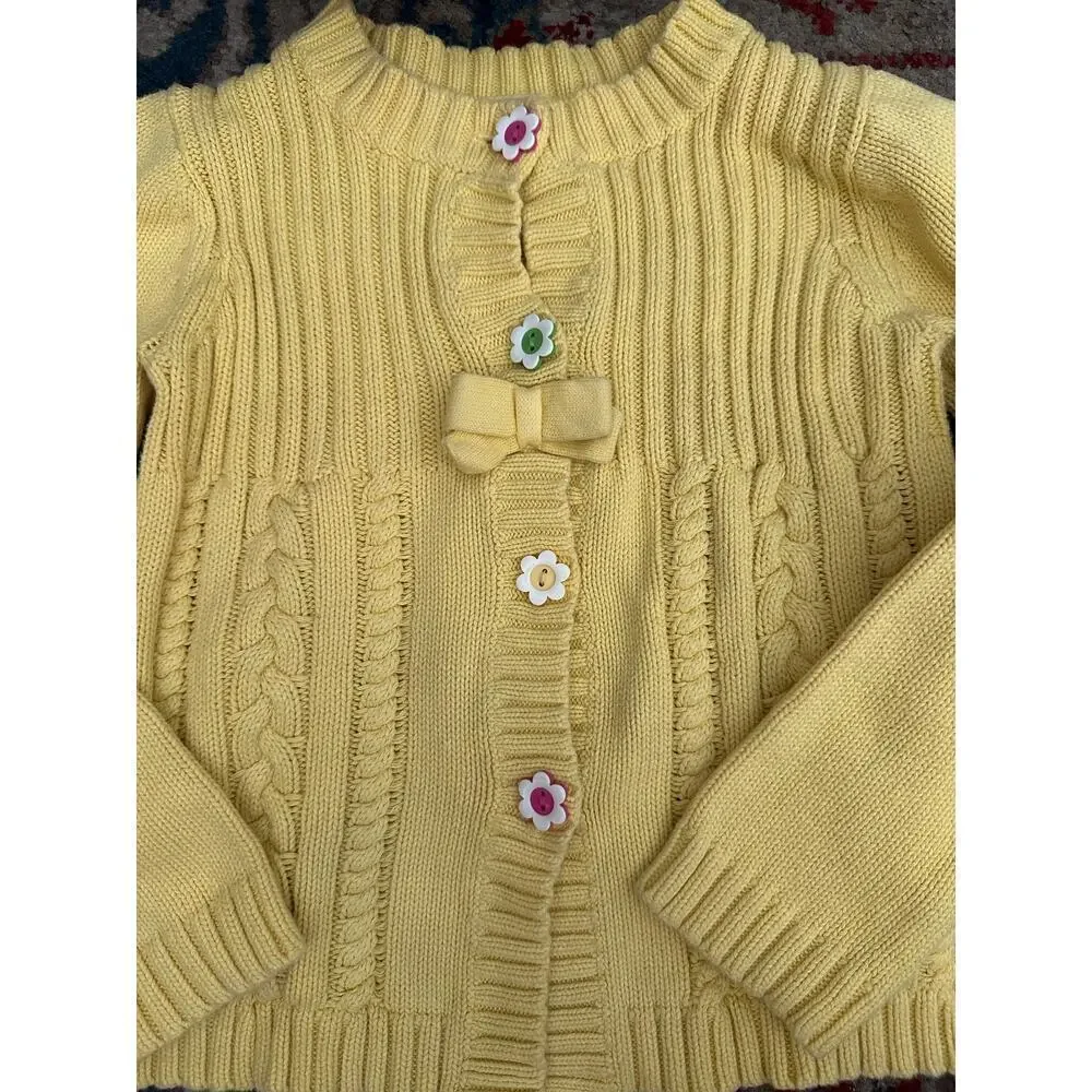 Gymboree Girls 2012 Yellow showers of flowers Cardigan Sweater Size small